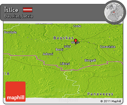 Physical Panoramic Map of Īslīce