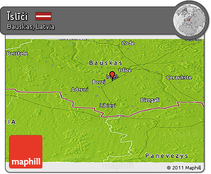 Physical Panoramic Map of Īslīči