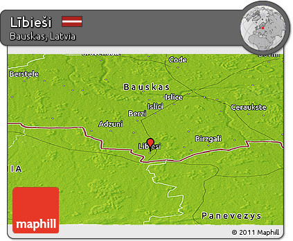 Physical Panoramic Map of Lībieši