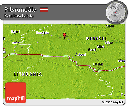 Physical Panoramic Map of Pilsrundāle