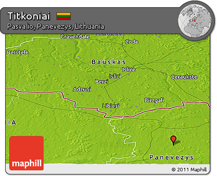 Physical Panoramic Map of Titkoniai