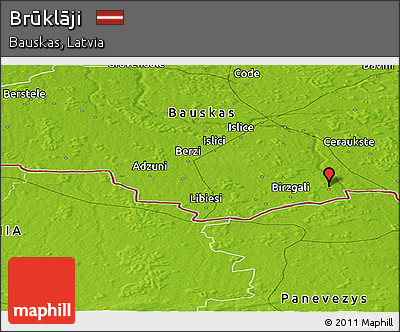 Physical Panoramic Map of Brūklāji