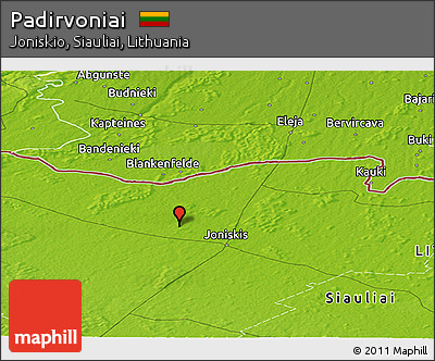 Physical Panoramic Map of Padirvoniai