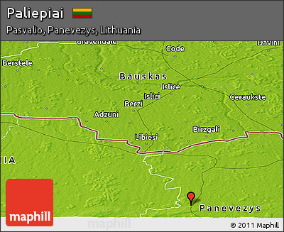 Physical Panoramic Map of Paliepiai