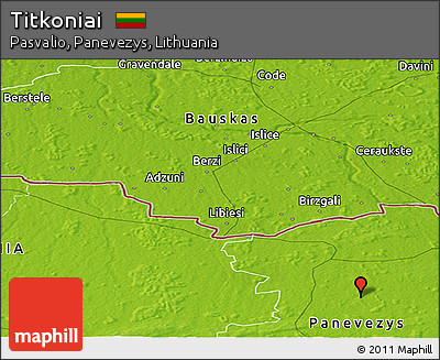 Physical Panoramic Map of Titkoniai