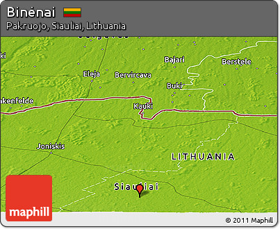 Physical Panoramic Map of Binėnai