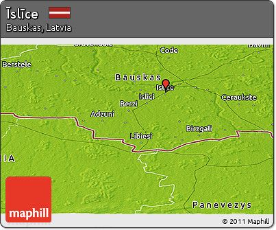 Physical Panoramic Map of Īslīce