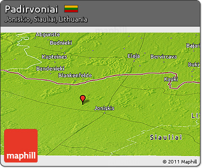 Physical Panoramic Map of Padirvoniai