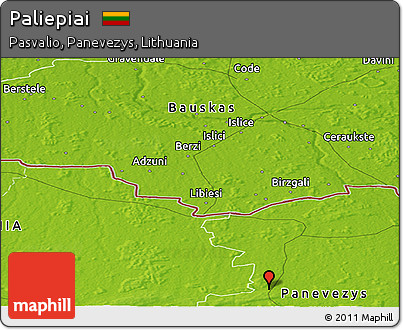 Physical Panoramic Map of Paliepiai