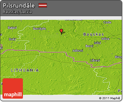 Physical Panoramic Map of Pilsrundāle