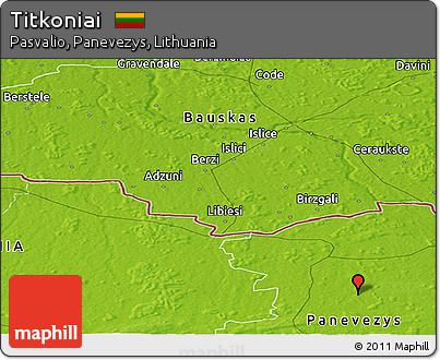 Physical Panoramic Map of Titkoniai