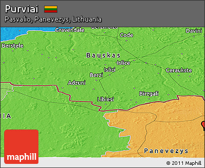 Political Panoramic Map of Purviai