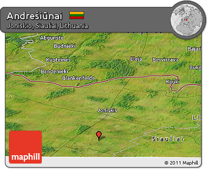 Satellite Panoramic Map of Andrešiūnai