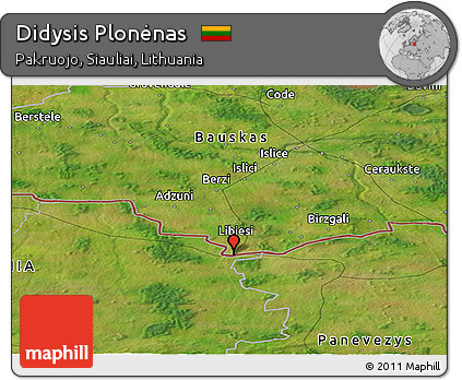 Satellite Panoramic Map of Didysis Plonėnas