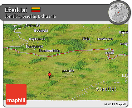 Satellite Panoramic Map of Ežeikiai