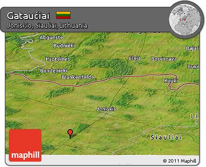 Satellite Panoramic Map of Gataučiai