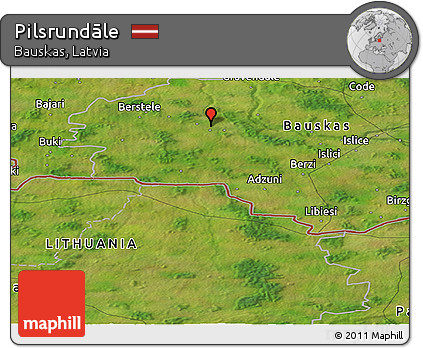 Satellite Panoramic Map of Pilsrundāle