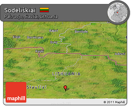 Satellite Panoramic Map of Sodeliškiai