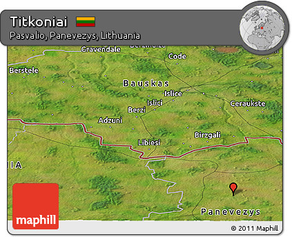 Satellite Panoramic Map of Titkoniai