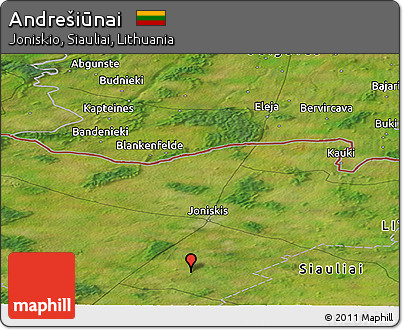 Satellite Panoramic Map of Andrešiūnai