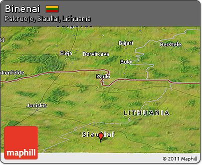 Satellite Panoramic Map of Binėnai