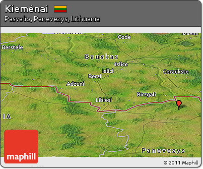 Satellite Panoramic Map of Kiemėnai