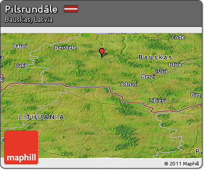 Satellite Panoramic Map of Pilsrundāle