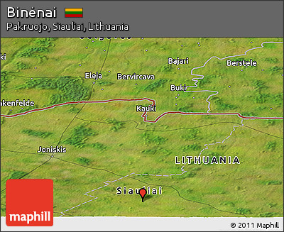 Satellite Panoramic Map of Binėnai
