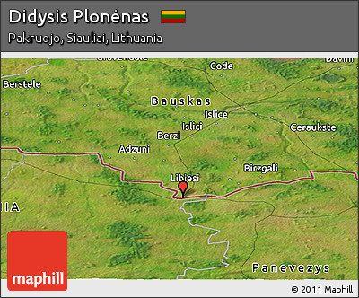 Satellite Panoramic Map of Didysis Plonėnas