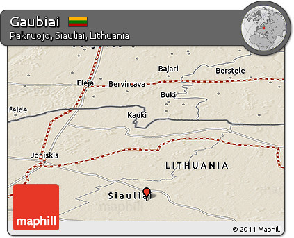 Shaded Relief Panoramic Map of Gaubiai