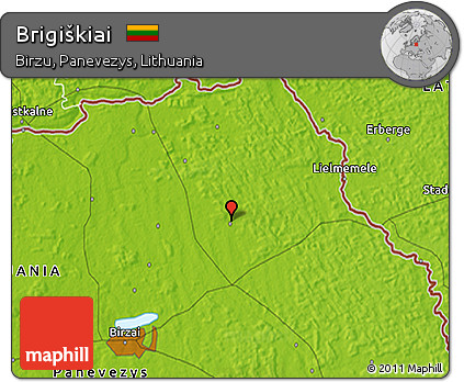 Physical 3D Map of Brigiškiai