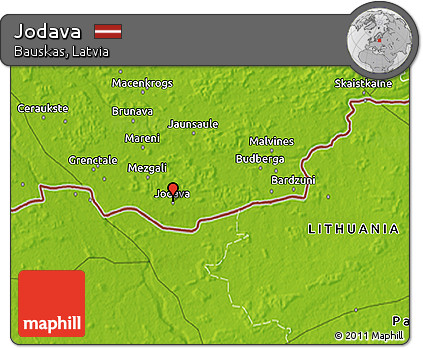 Physical 3D Map of Jodava
