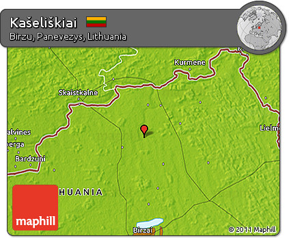 Physical 3D Map of Kašeliškiai