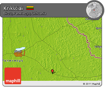 Physical 3D Map of Krikščiai