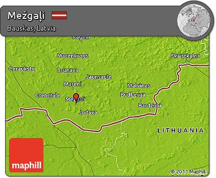 Physical 3D Map of Mežgaļi