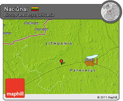 Physical 3D Map of Naciūnai