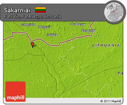 Physical 3D Map of Šakarniai