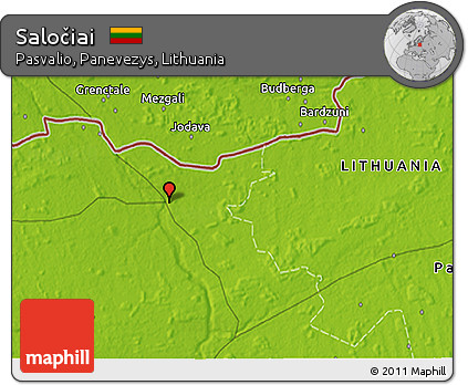 Physical 3D Map of Saločiai