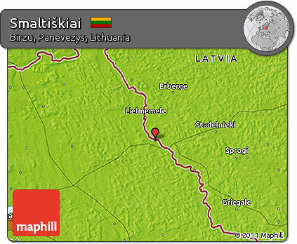 Physical 3D Map of Smaltiškiai
