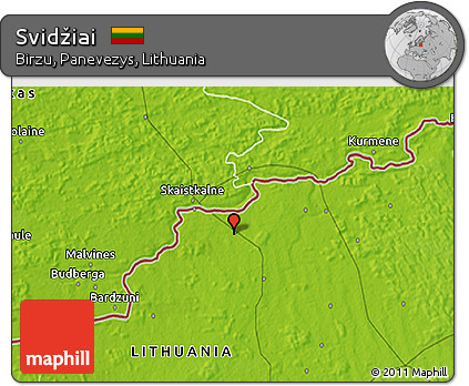 Physical 3D Map of Svidžiai