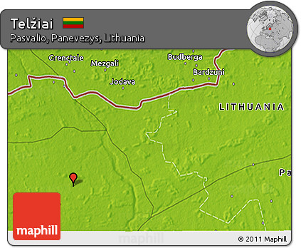 Physical 3D Map of Telžiai