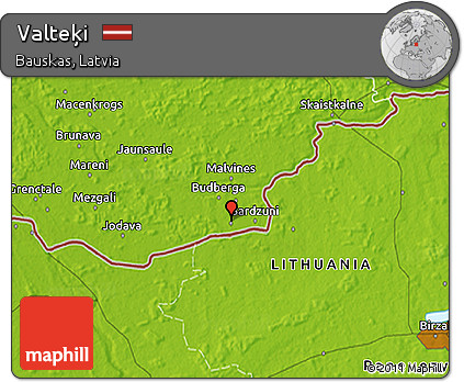 Physical 3D Map of Valteķi