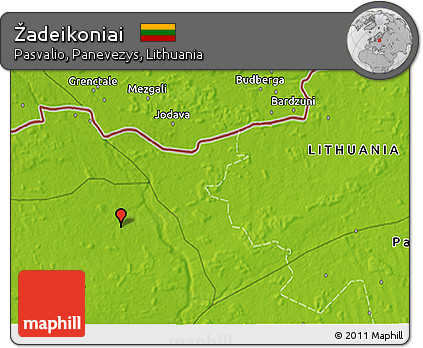Physical 3D Map of Žadeikoniai