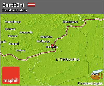 Physical 3D Map of Bardžūni