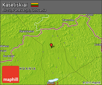 Physical 3D Map of Kašeliškiai