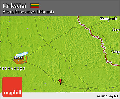 Physical 3D Map of Krikščiai