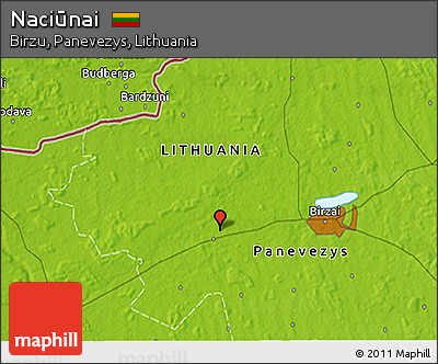 Physical 3D Map of Naciūnai