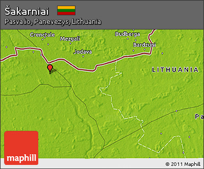 Physical 3D Map of Šakarniai