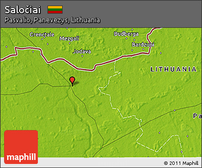 Physical 3D Map of Saločiai