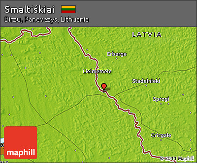 Physical 3D Map of Smaltiškiai